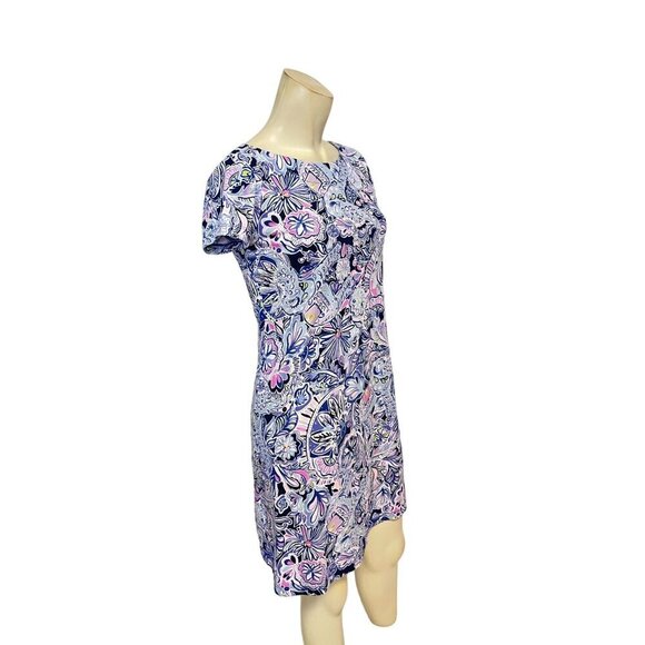 Lilly Pulitzer Bay Dress Blue Namaste in Jungle Size XS - Picture 5 of 8